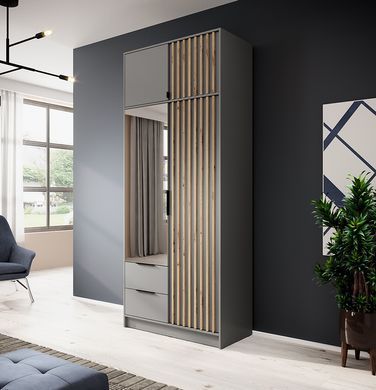 Шафа дводверна Nelly 2D PIASKI Meble з дзеркалом та шухлядами