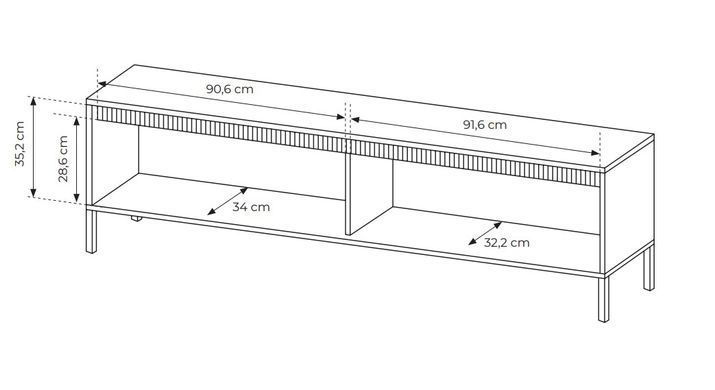 Тумба под телевизор двухдверная SLEEK 187 LASKI Meble