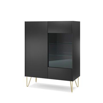 Вітрина BLACK 97 PIASKI Meble з полицями