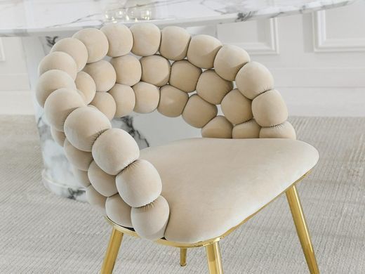 Стул обеденный велюровый BALL myAMI Mebli Бежевый