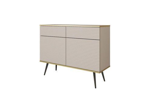 Комод дводверний ORO MDF Бежевий/Чорний каркас