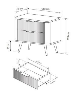 Тумба прикроватная ELEGANSE LASKI Meble с 2 ящиками